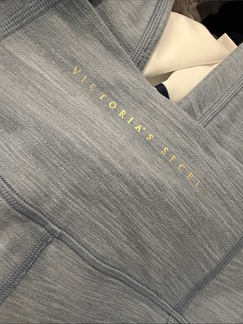 Victoria's Secret Blue-Gray fleece leggings with Subtle Logo